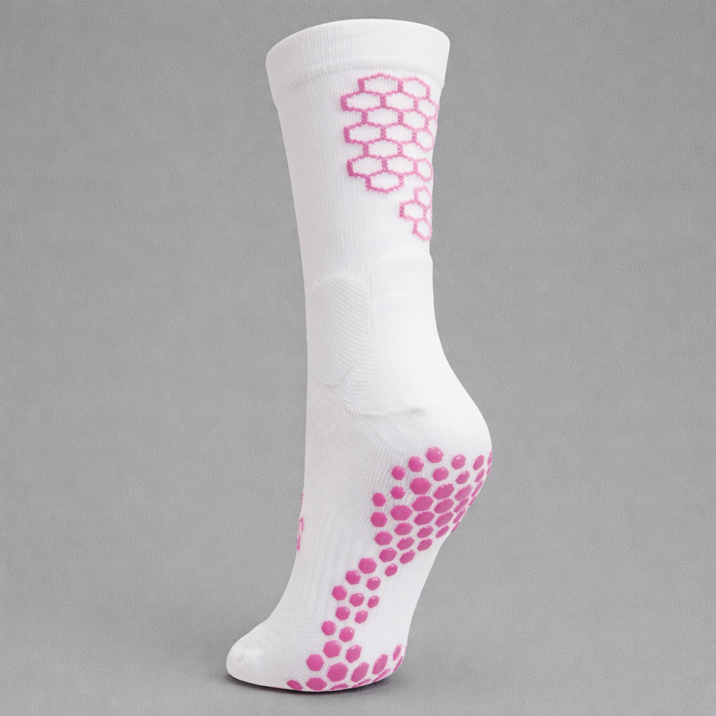 Grip Sock — White/Pink