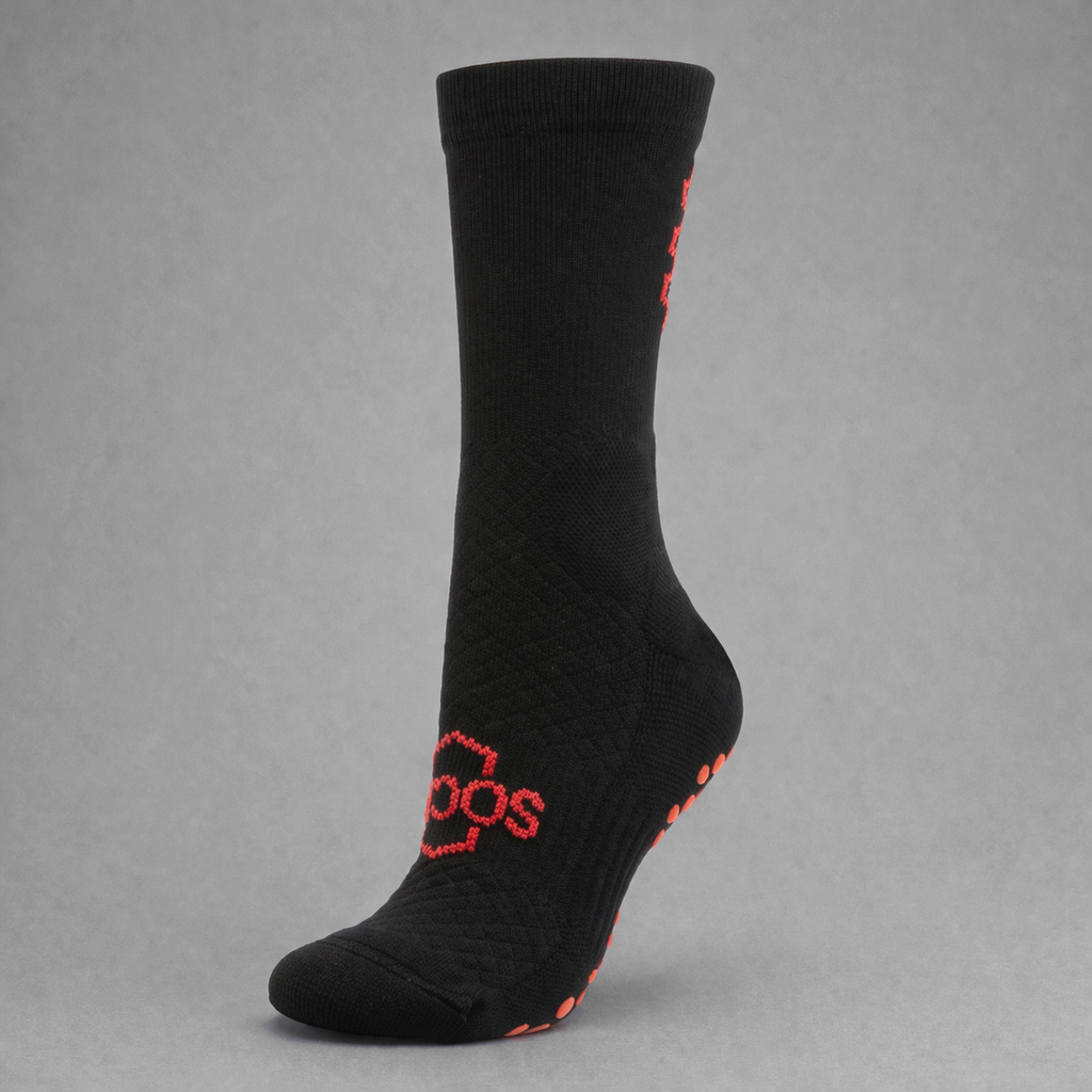 Grip Sock — Black/Red