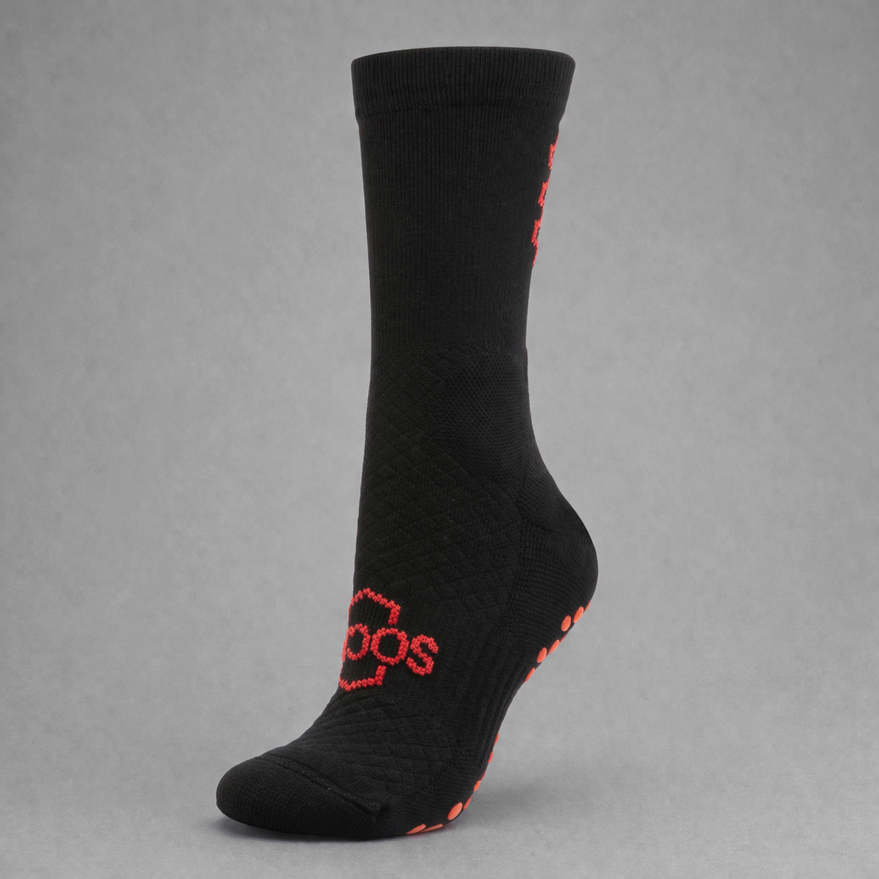 Grip Sock — Black/Red