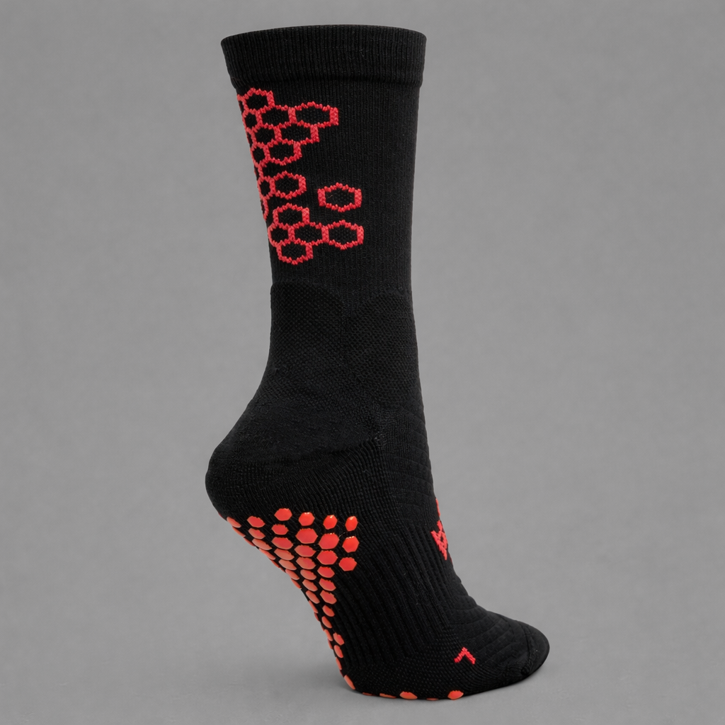 Grip Sock — Black/Red