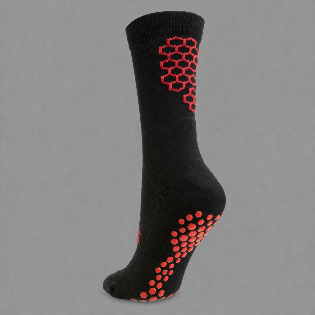 Grip Sock — Black/Red