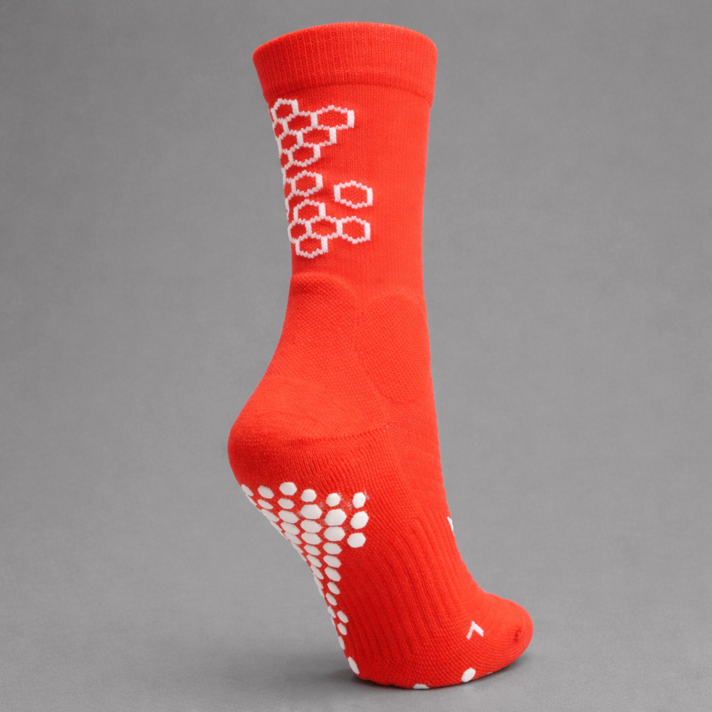 Grip Sock — Red/White