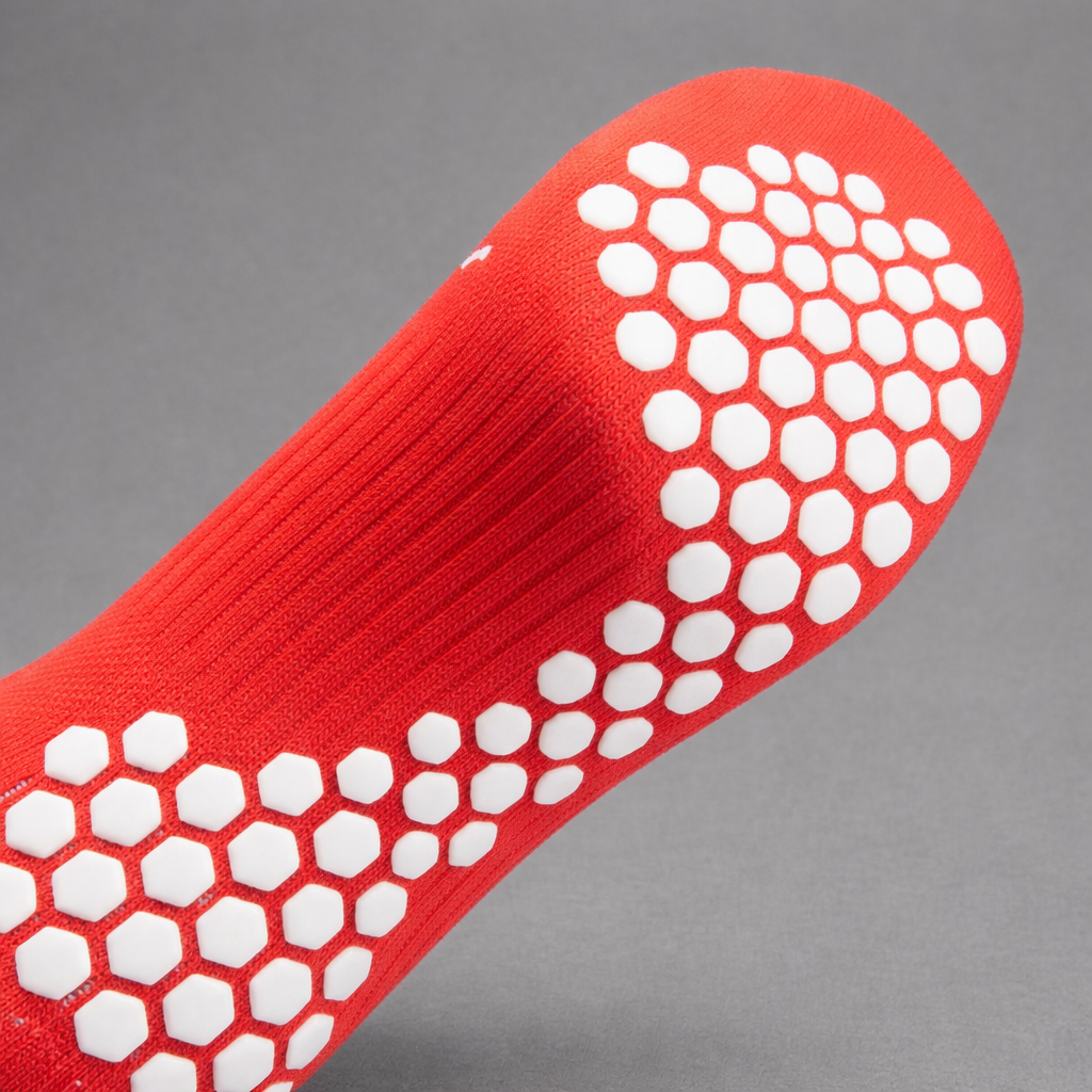 Grip Sock — Red/White