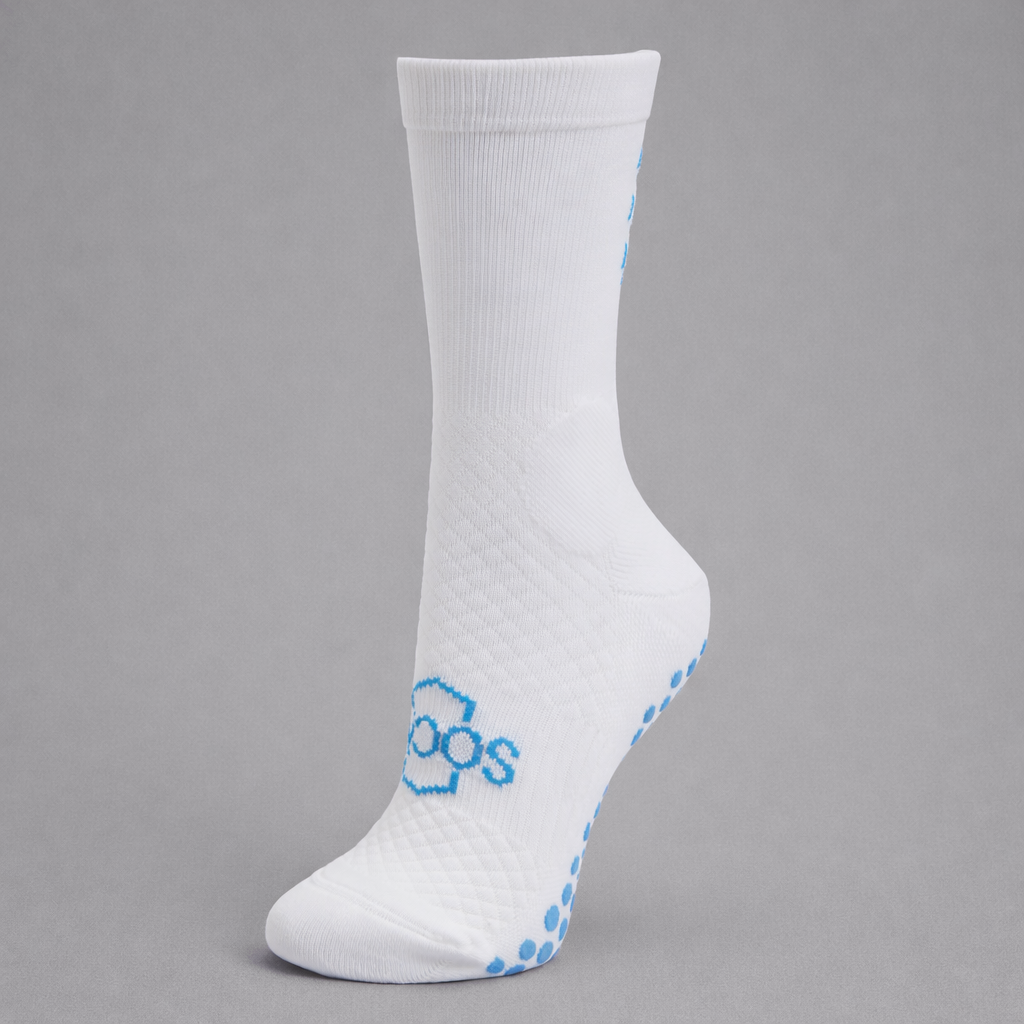 Grip Sock — White/Royal Blue