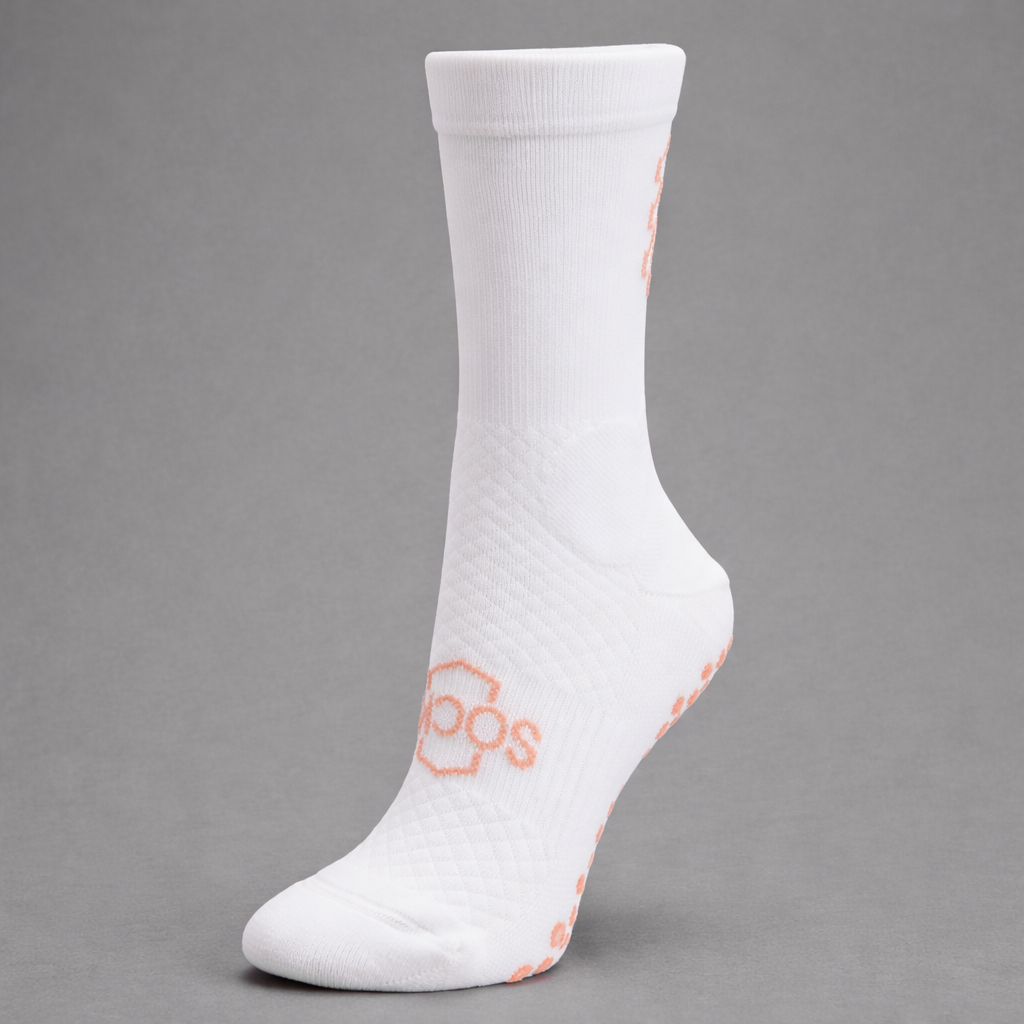 Grip Sock — White/Coral