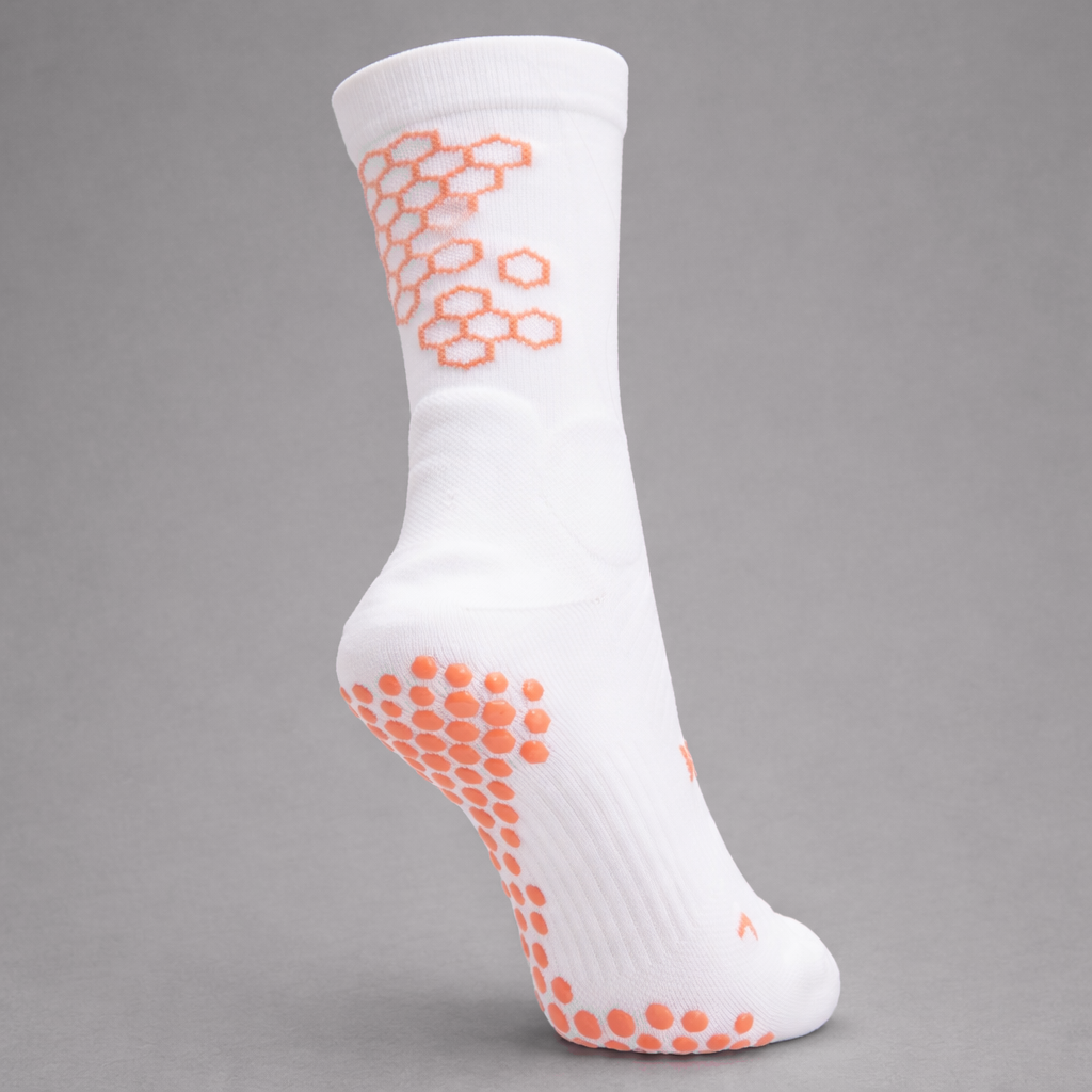 Grip Sock — White/Coral