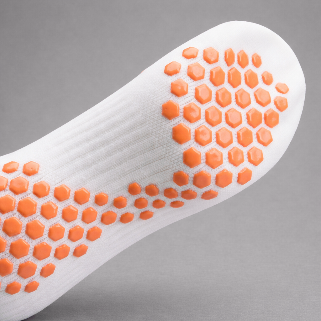 Grip Sock — White/Coral