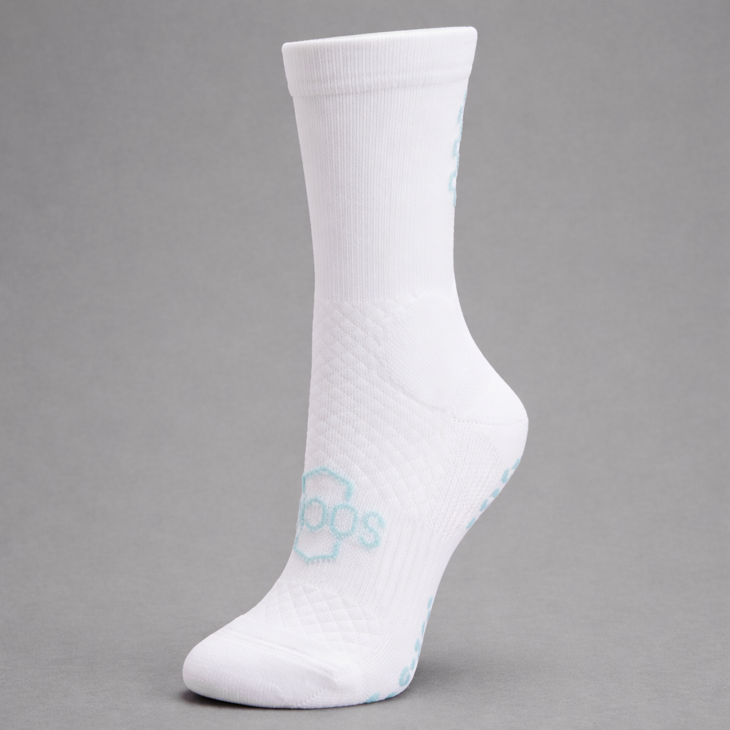 Grip Sock — White/Baby Blue