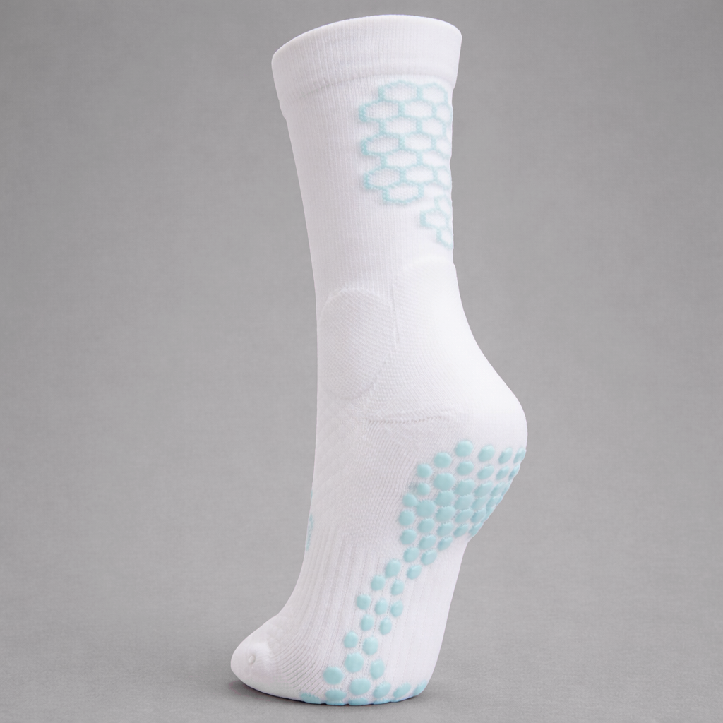 Grip Sock — White/Baby Blue