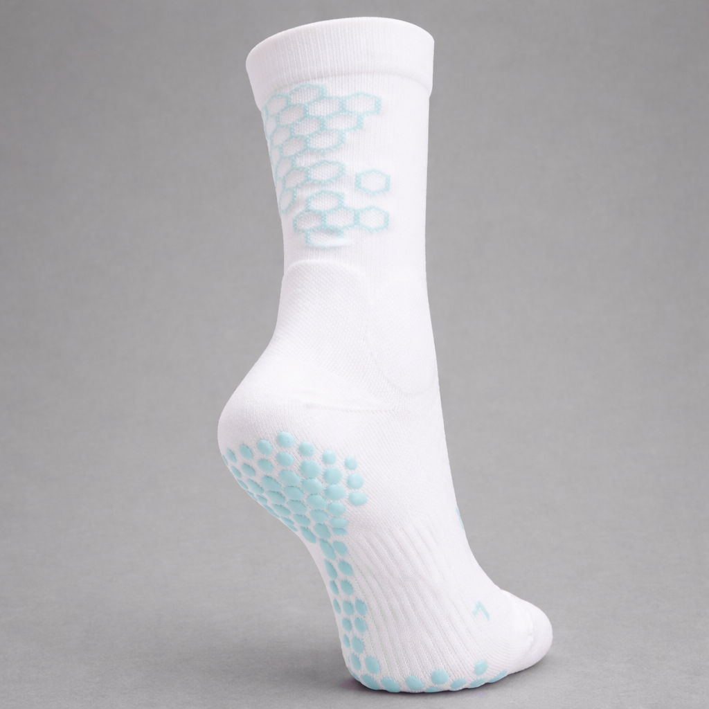 Grip Sock — White/Baby Blue